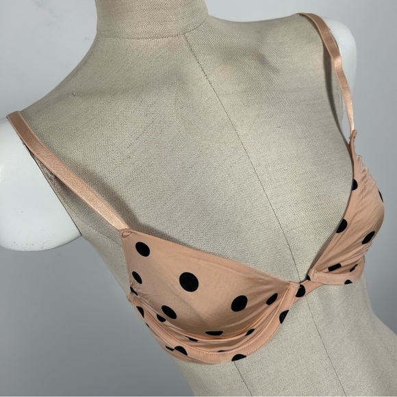 Victoria's Secret Tan and Black Polka Dot Bra - Picture 2 of 3